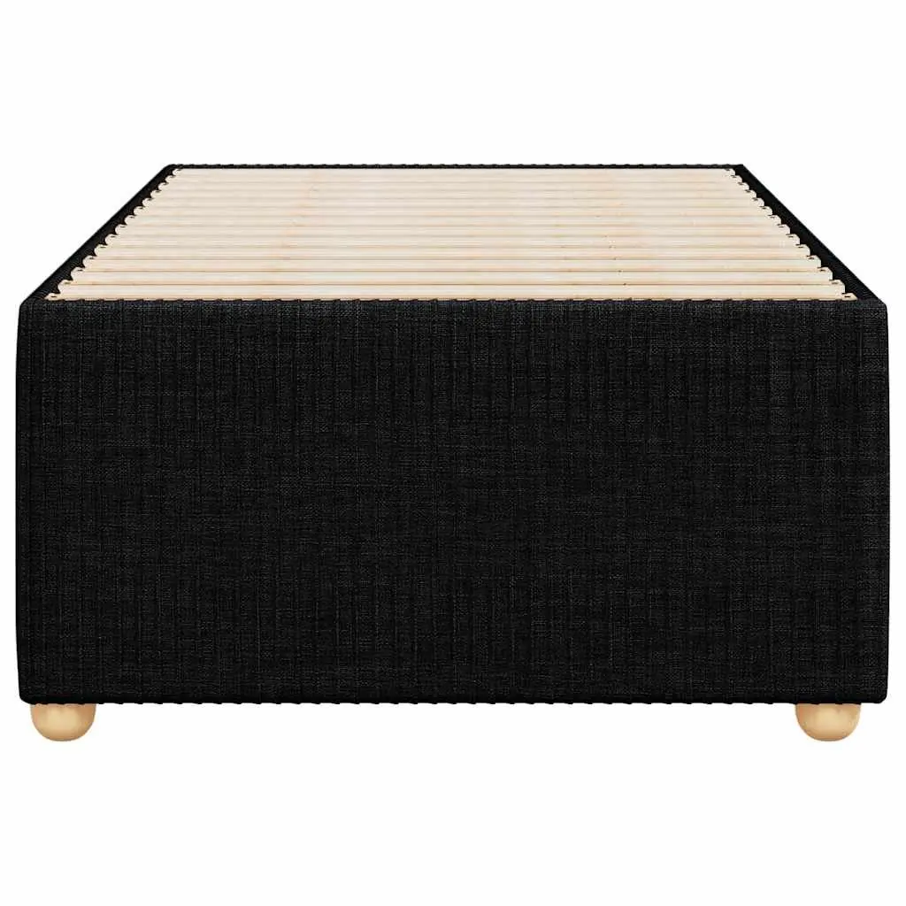 Black Upholstered Bed Frame 90x190 cm Polyester Fabric Slatted Base