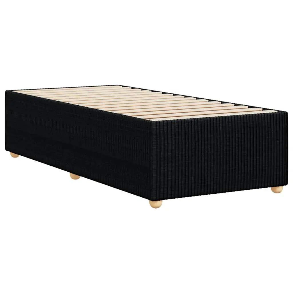 Black Upholstered Bed Frame 90x190 cm Polyester Fabric Slatted Base