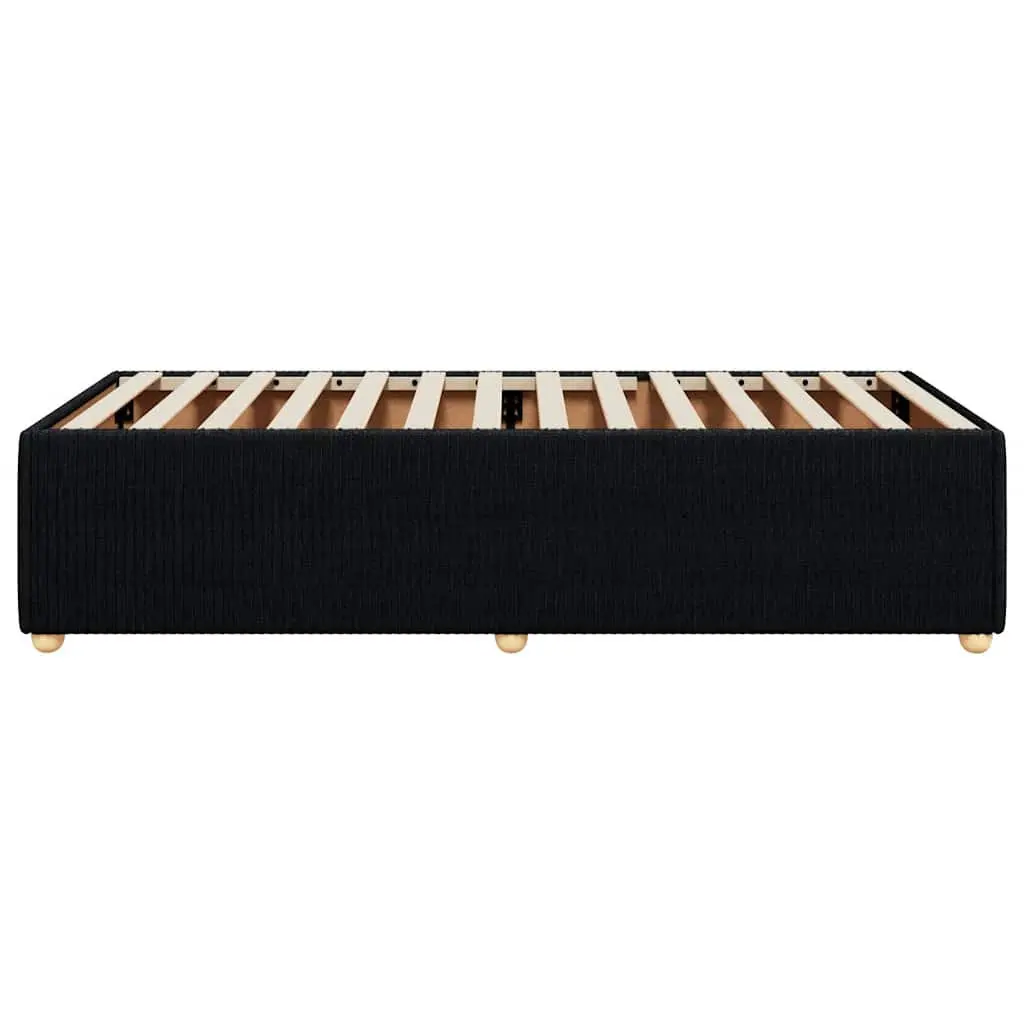 Black Upholstered Bed Frame 90x190 cm Polyester Fabric Slatted Base