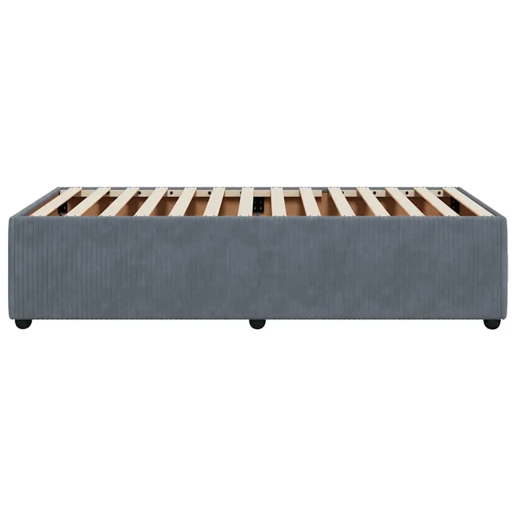 Grey Velvet Bed Frame 90x190 cm Slatted Base