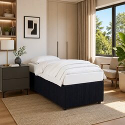 Elegant Black Velvet Bed Frame 90x190 cm with Slats