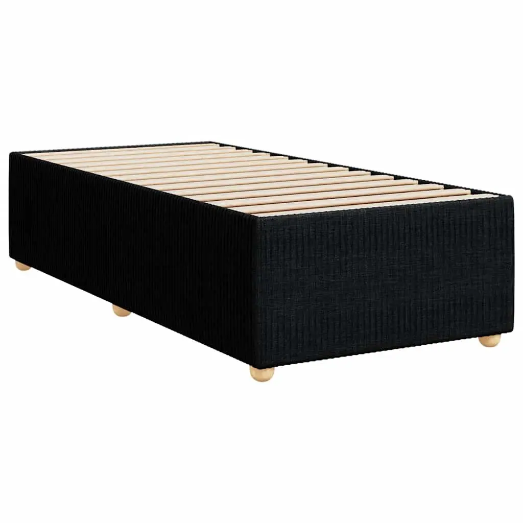 Black Fabric Bed Frame 90x190 cm with Slats Support