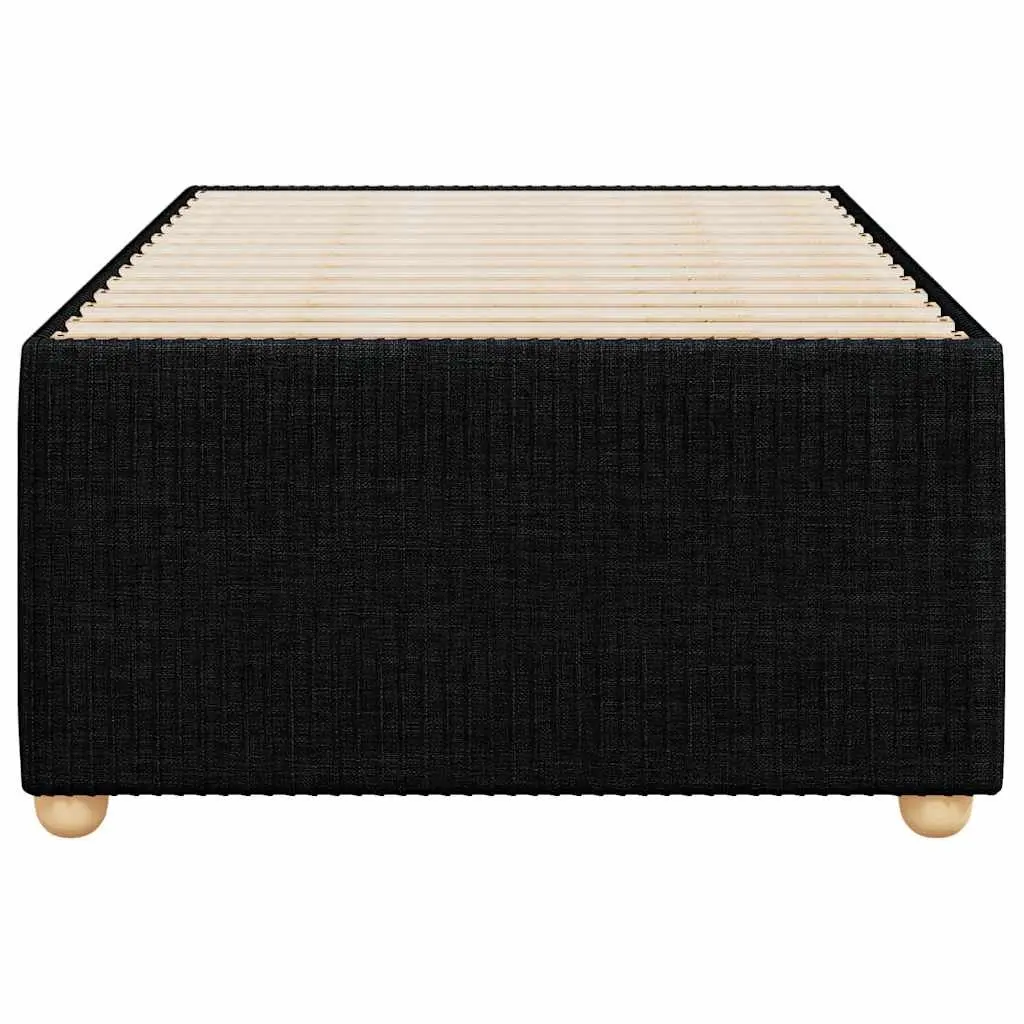 Black Fabric Bed Frame 90x190 cm with Slats Support