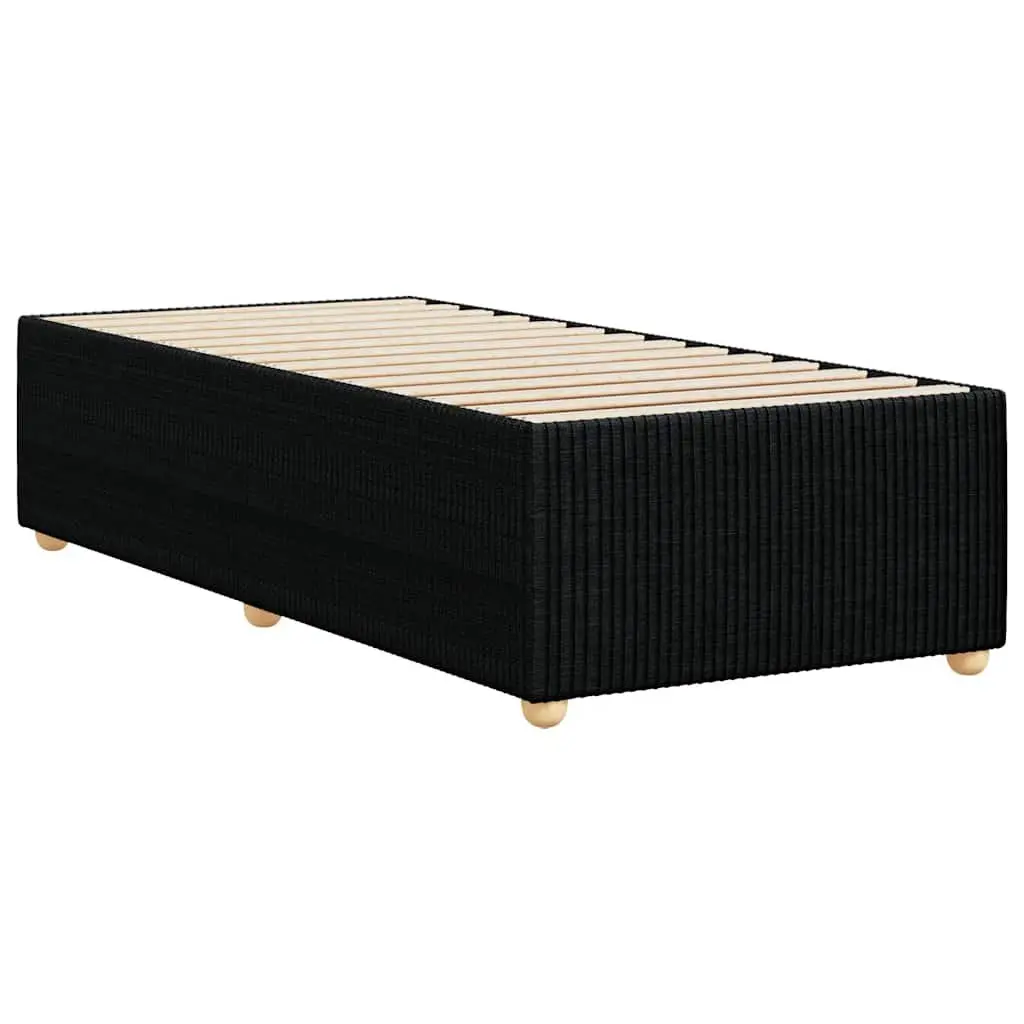 Black Fabric Bed Frame 90x190 cm with Slats Support