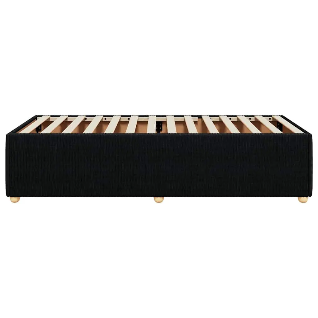 Black Fabric Bed Frame 90x190 cm with Slats Support