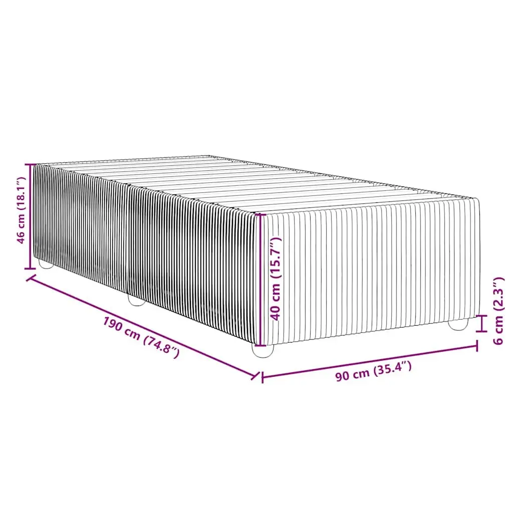 Black Fabric Bed Frame 90x190 cm with Slats Support