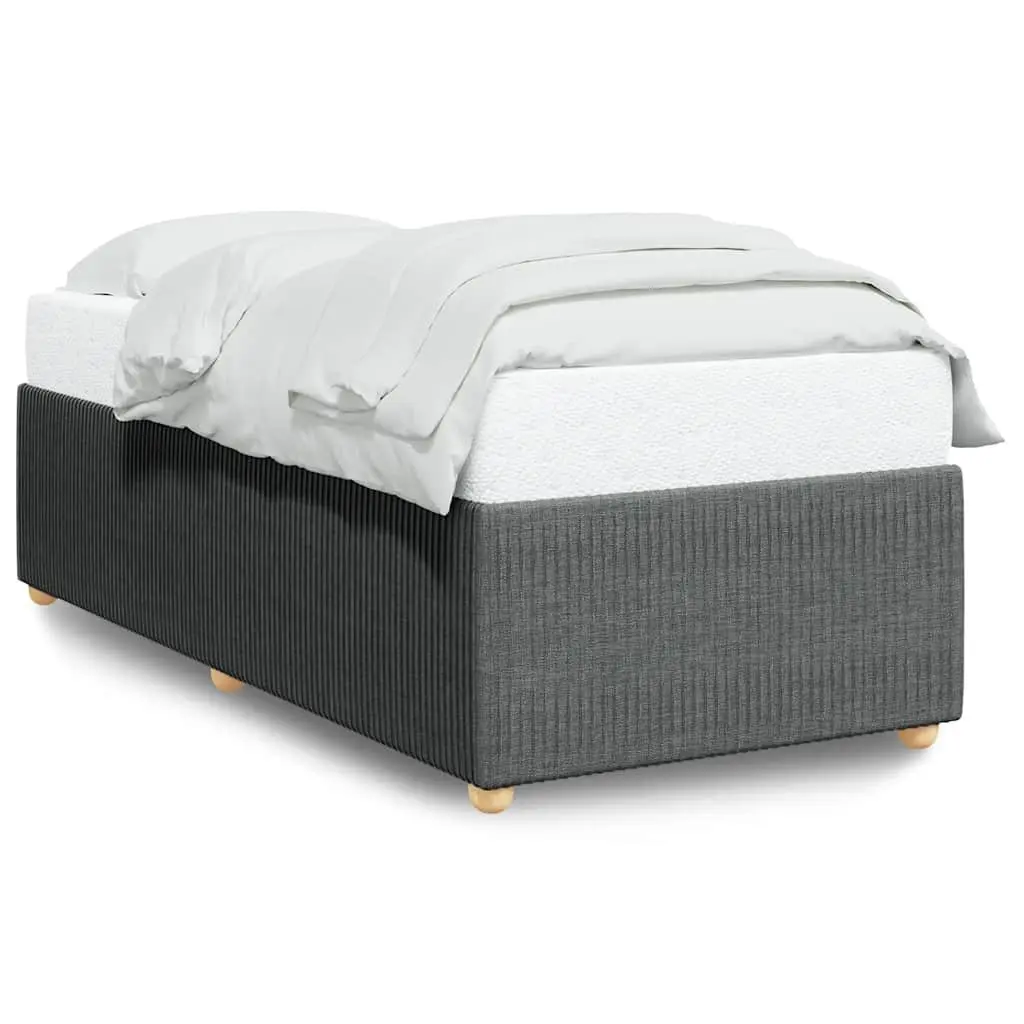 King Single Bed Frame Dark Grey Fabric Bedroom Furniture No Mattress