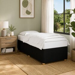 King Single Bed Frame in Black Velvet Fabric