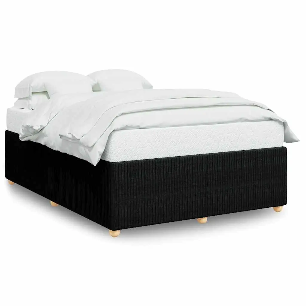 Black Velvet Double Bed Frame with Slats Support