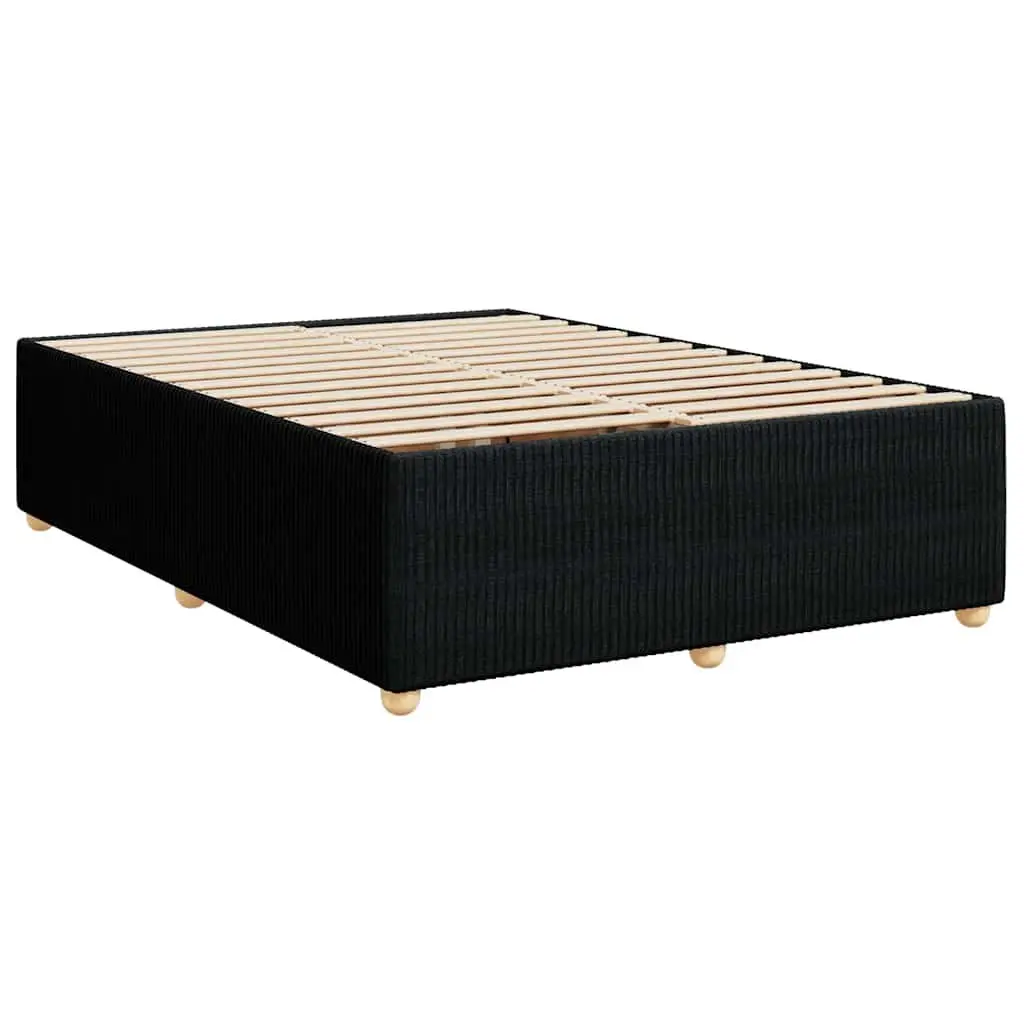 Black Velvet Double Bed Frame with Slats Support