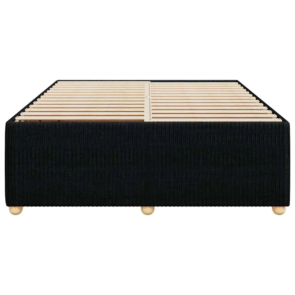 Black Velvet Double Bed Frame with Slats Support