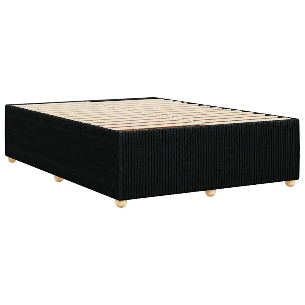 Black Velvet Double Bed Frame with Slats Support
