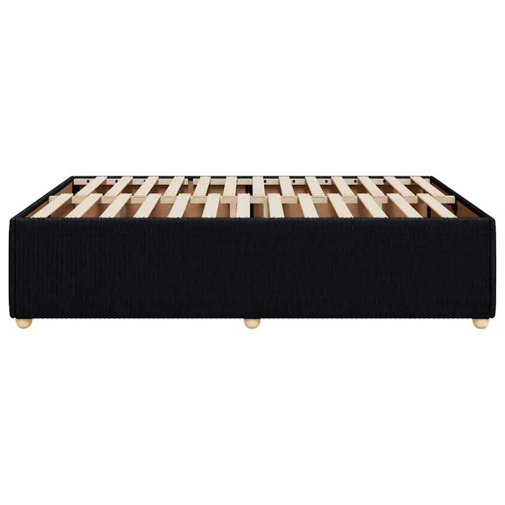 Black Velvet Double Bed Frame with Slats Support