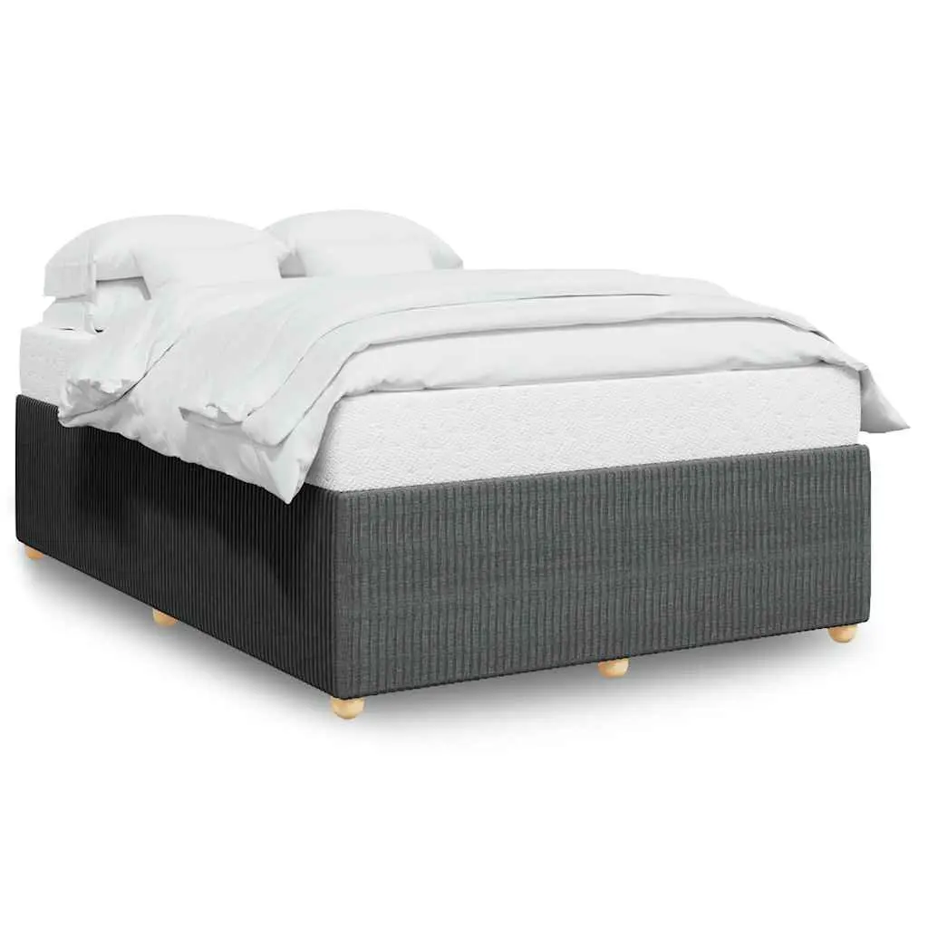 Grey Velvet Queen Bed Frame with Slat Support