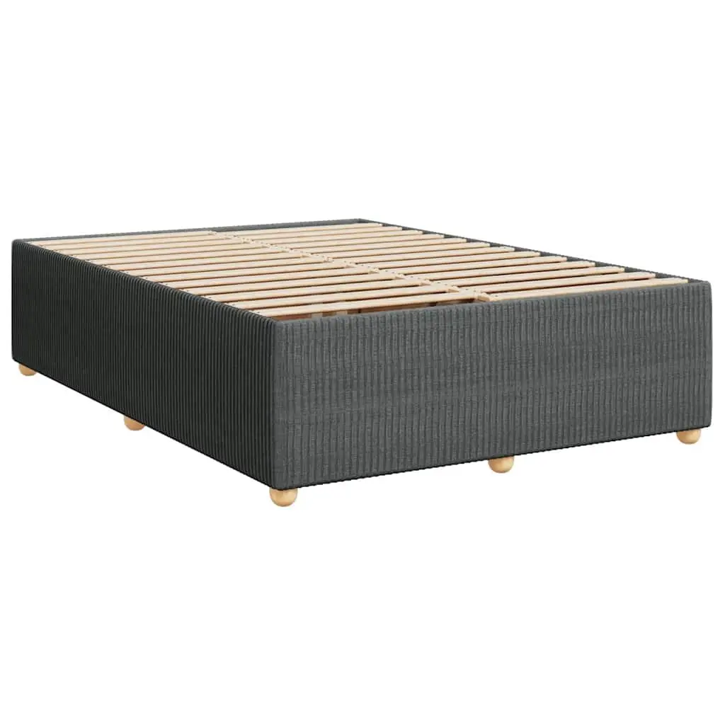 Grey Velvet Queen Bed Frame with Slat Support