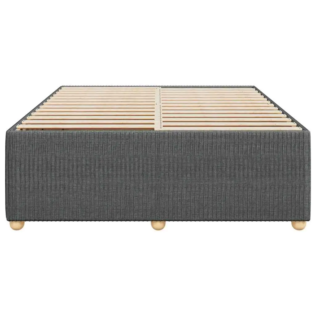 Grey Velvet Queen Bed Frame with Slat Support