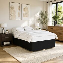 Elegant Black Velvet Queen Bed Frame with Slats