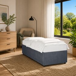 Grey Velvet Bed Frame 90x190 cm with Slats