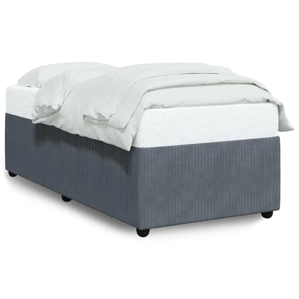 Grey Velvet Bed Frame 90x190 cm with Slats