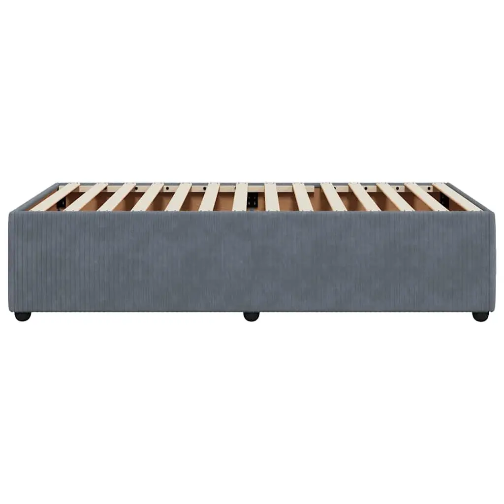 Grey Velvet Bed Frame 90x190 cm with Slats