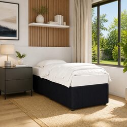 Black Velvet Bed Frame 90x190 cm with Slats