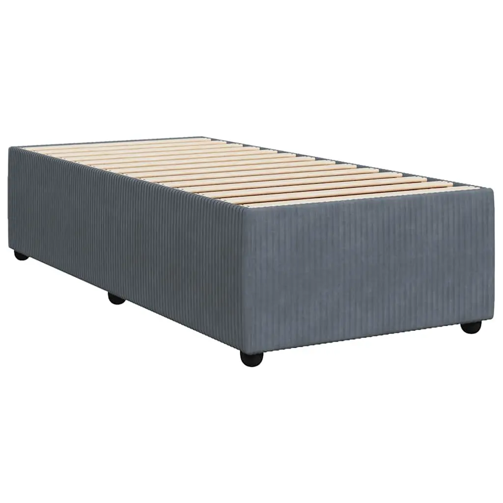 King Single Bed Frame in Dark Grey Velvet