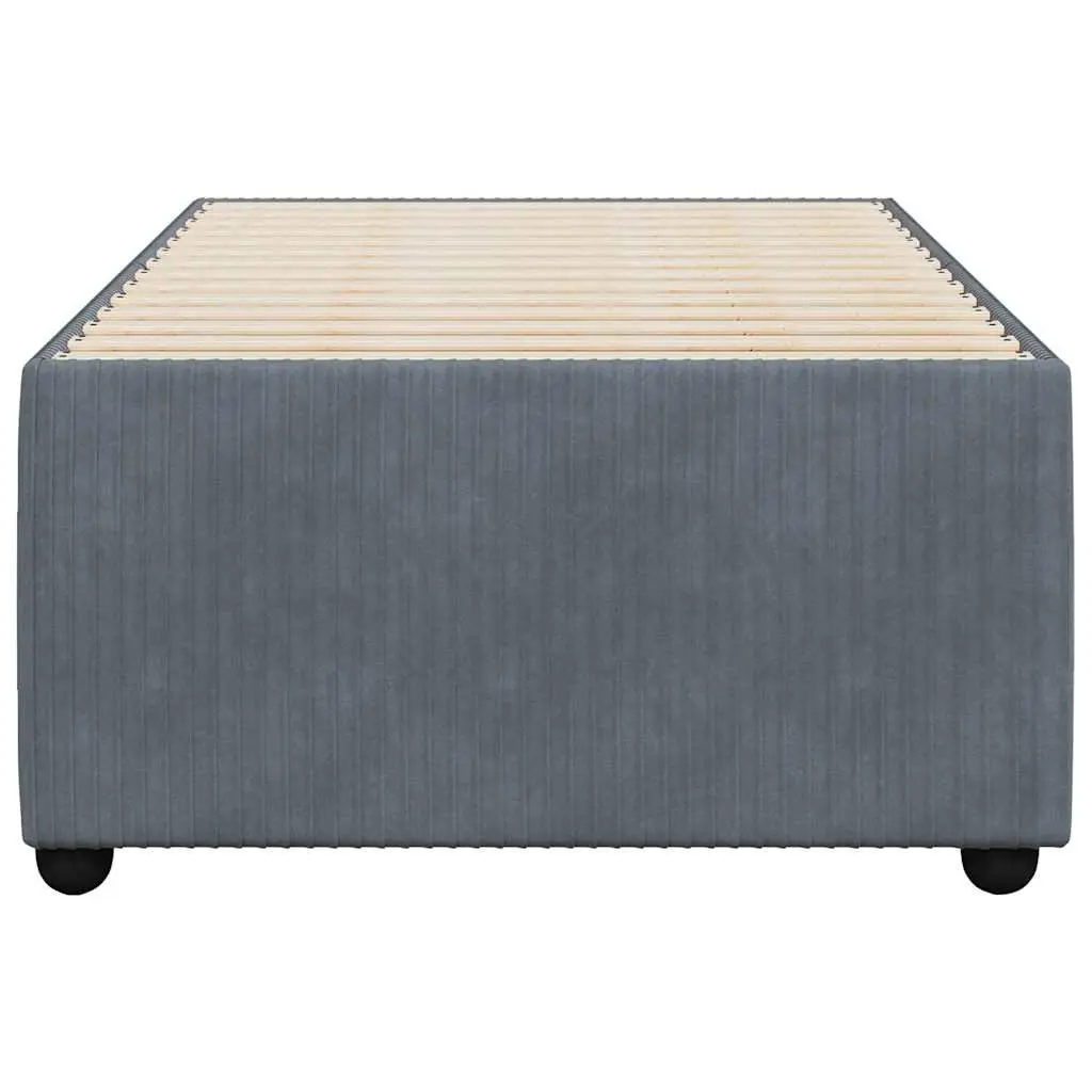King Single Bed Frame in Dark Grey Velvet