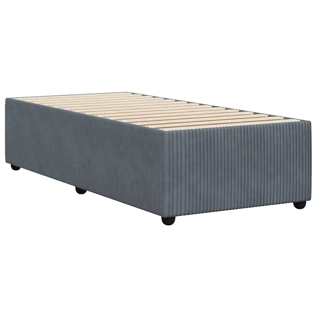 King Single Bed Frame in Dark Grey Velvet