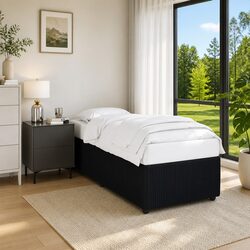 King Single Bed Frame in Black Velvet