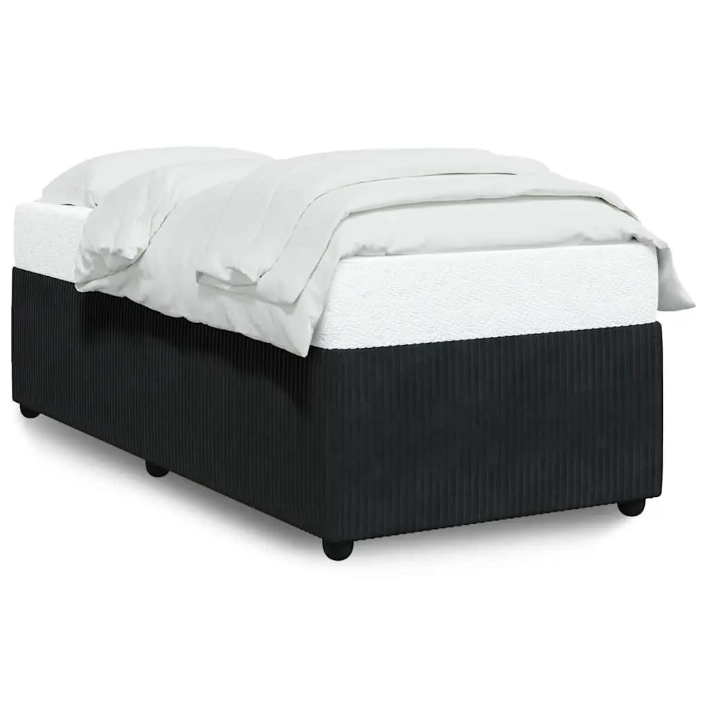 King Single Bed Frame Velvet Black Slat Support Sturdy Construction Bedroom Furniture