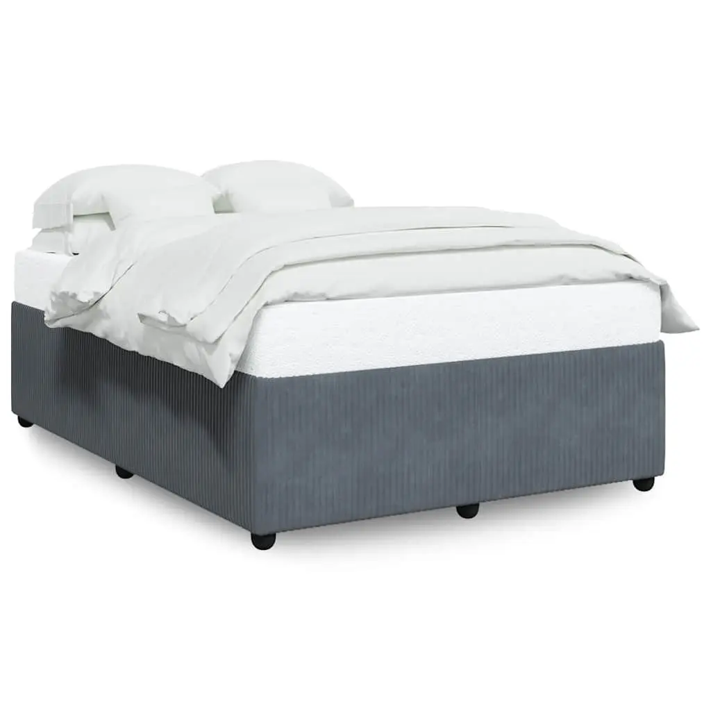 Grey Velvet Double Bed Frame with Slat Support