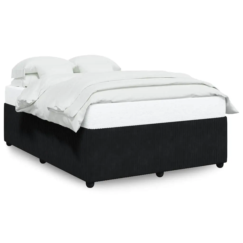 Black Velvet Double Bed Frame with Slat Support