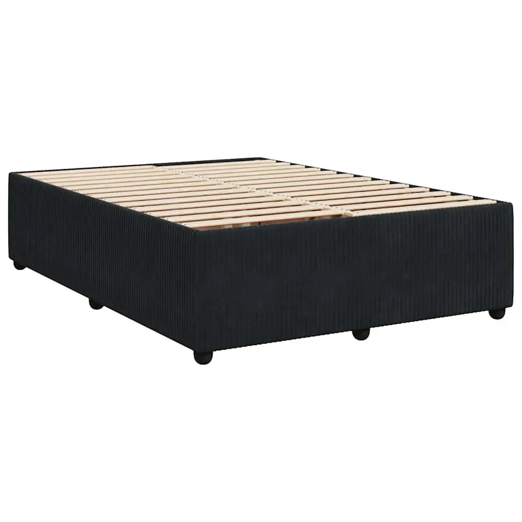 Black Velvet Double Bed Frame with Slat Support