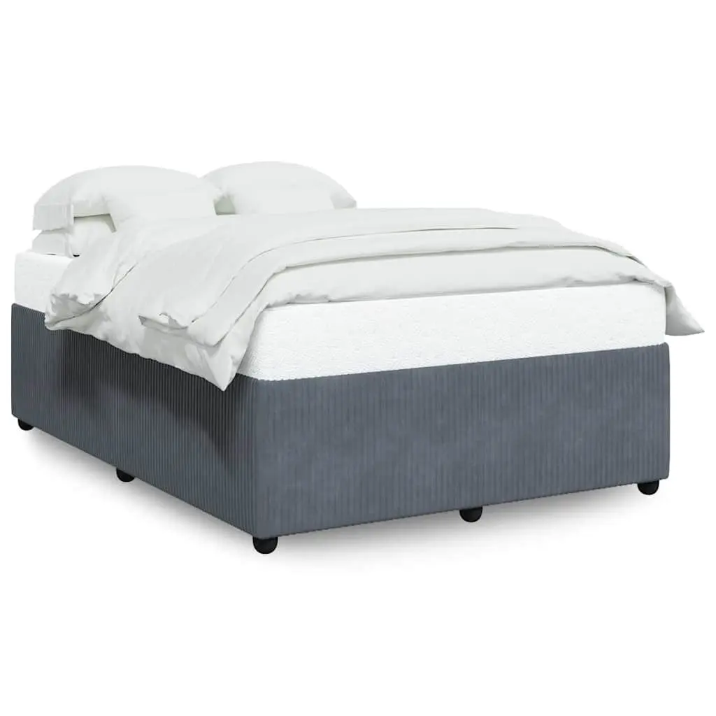 Queen Bed Frame Grey Velvet Upholstered Queen Size Slats Support
