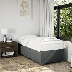 Box Spring Bed with Pocket Mattress King Single Grey Fabric Bedroom Furniture