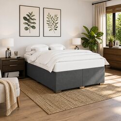Queen Bed Box Spring with Pocket Spring Mattress Topper