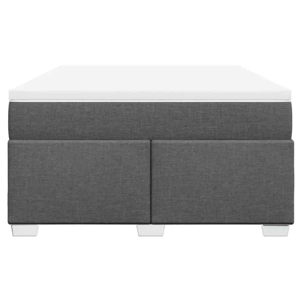 Queen Box Spring Bed Light Grey Fabric Pocket Spring Mattress Topper