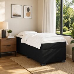 Velvet Grey King Single Box Spring Bed with Pocket Springs
