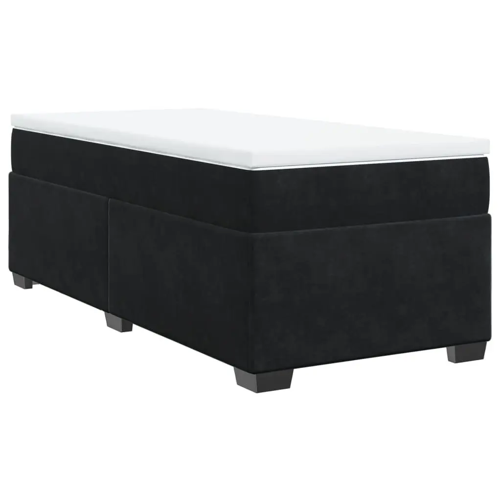 Box Spring Bed Velvet Grey King Single with Pocket Spring Mattress