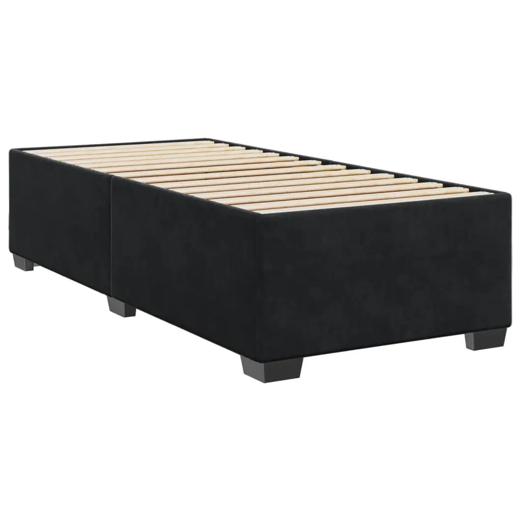 Box Spring Bed Velvet Grey King Single with Pocket Spring Mattress