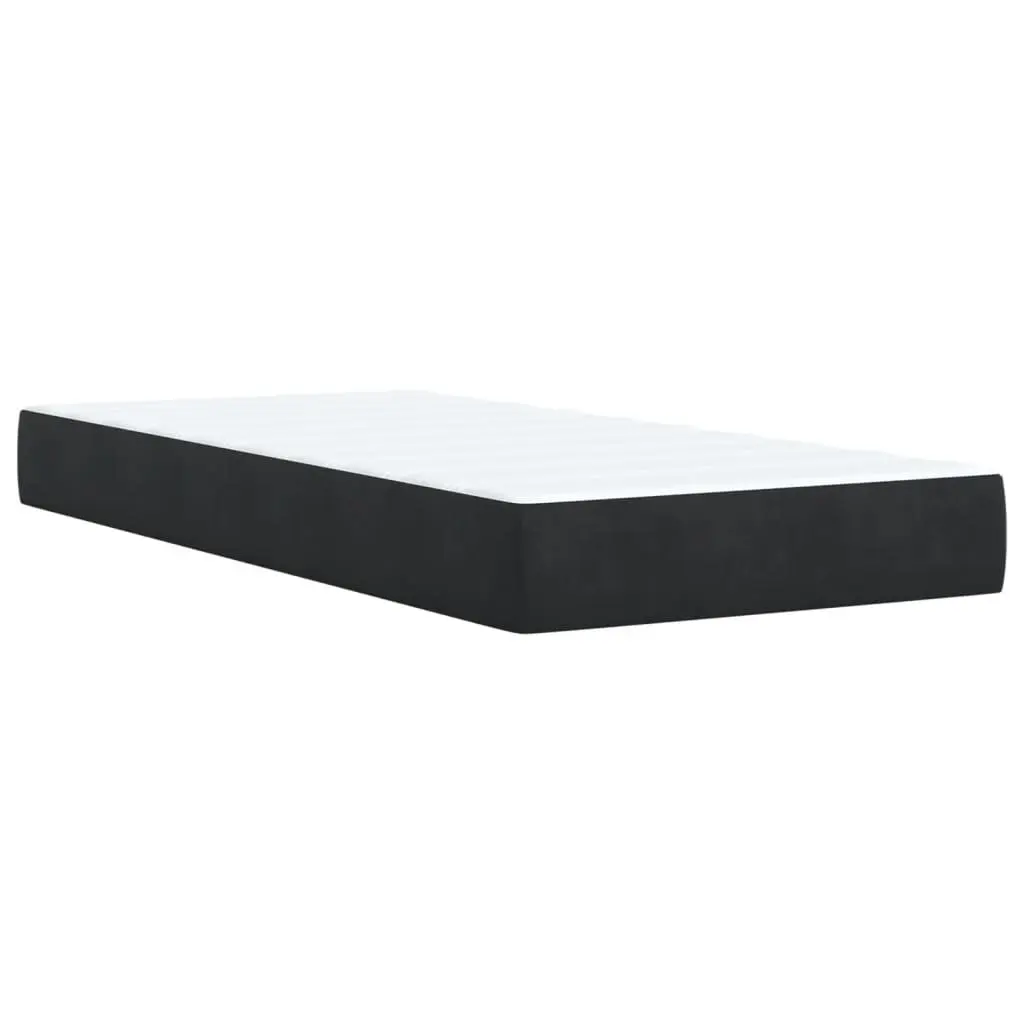 Box Spring Bed Velvet Grey King Single with Pocket Spring Mattress