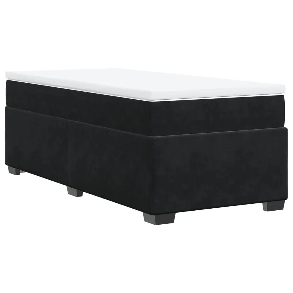 Box Spring Bed Velvet Grey King Single with Pocket Spring Mattress