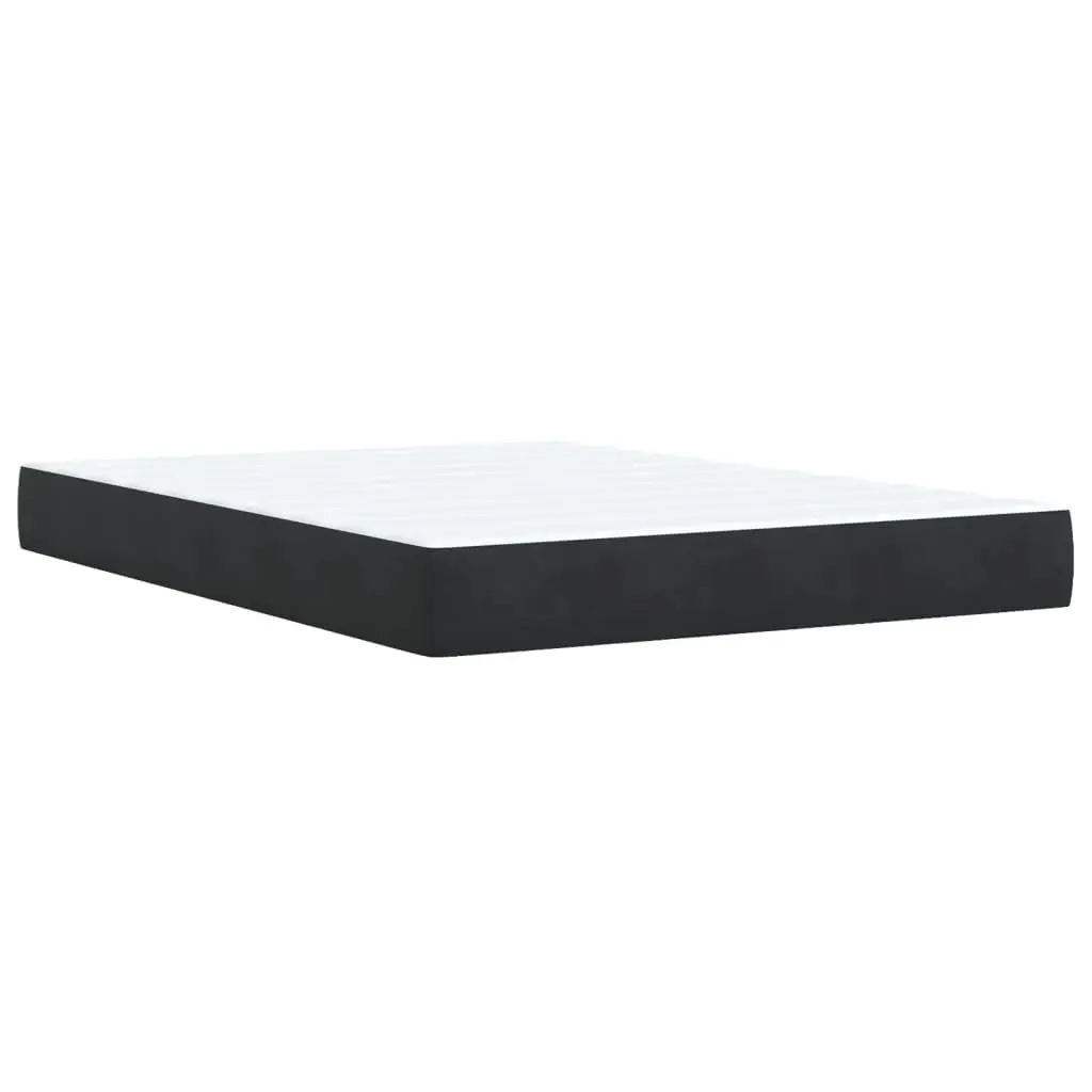 Box Spring Bed Double Velvet Upholstered Frame with Pocket Spring Mattress Grey