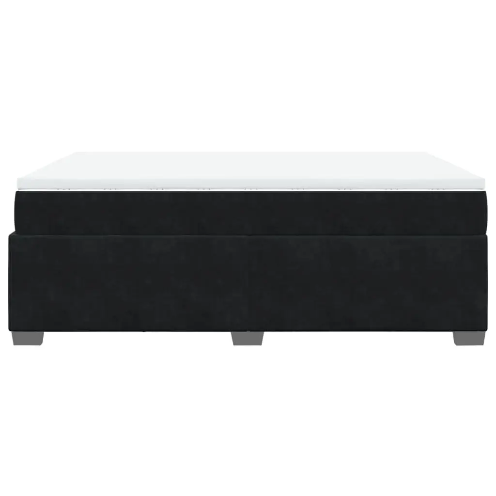 Box Spring Bed Double Velvet Upholstered Frame with Pocket Spring Mattress Grey