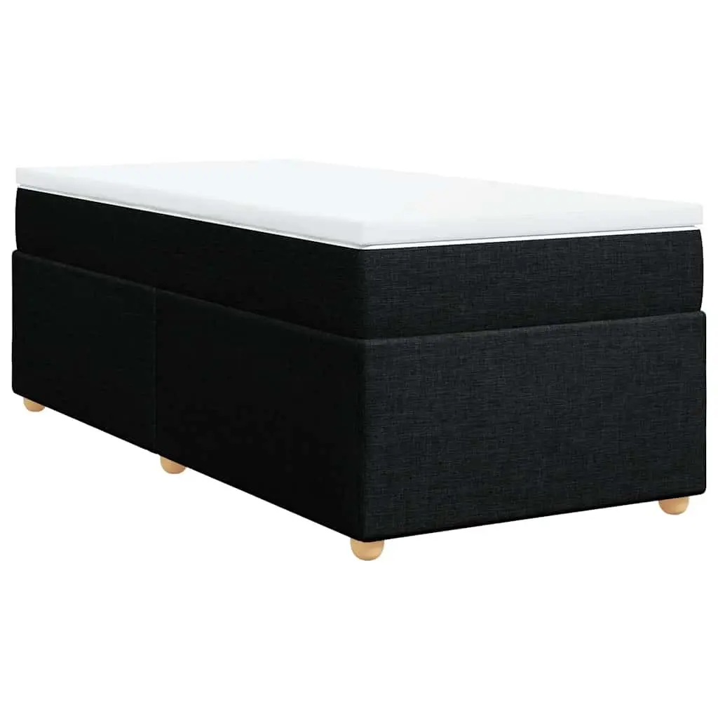 Box Spring Bed King Single Black Fabric Pocket Spring Mattress Topper