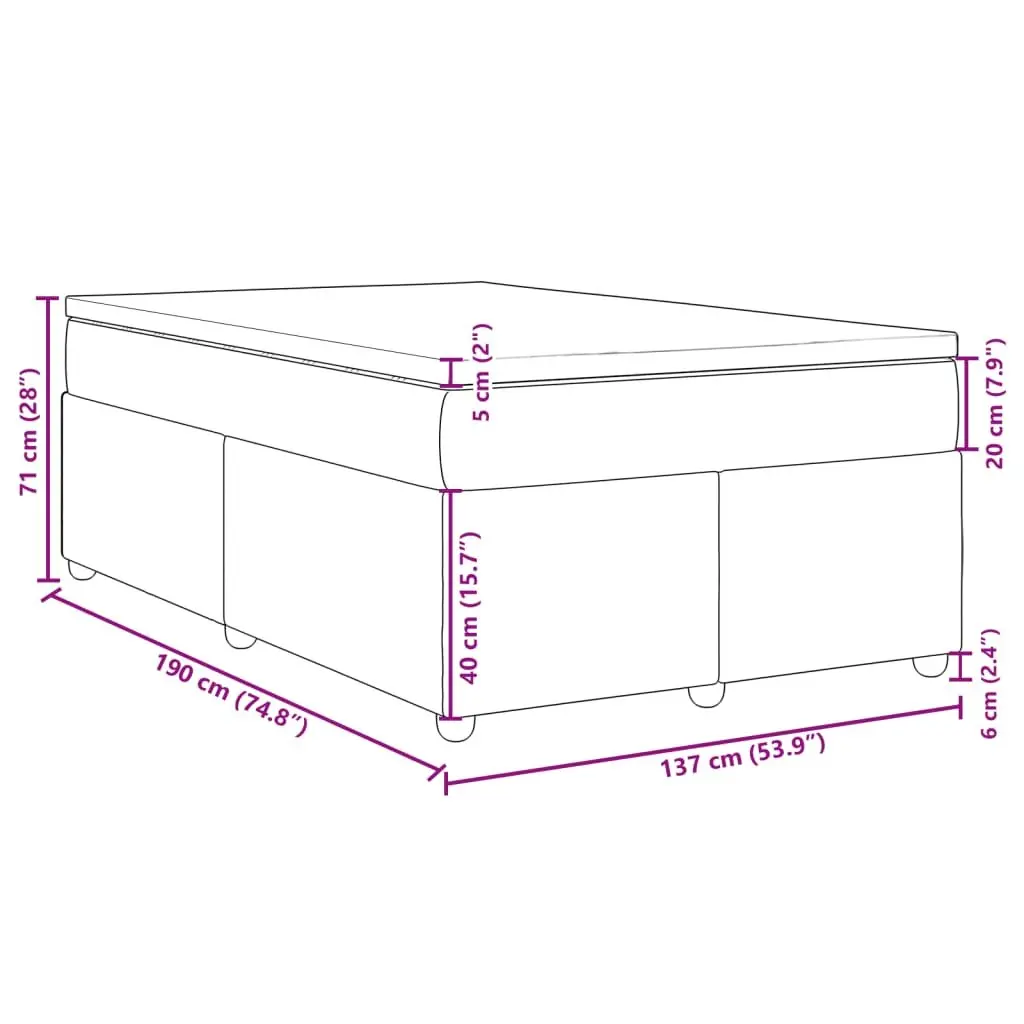 Double Box Spring Bed Black Fabric Double Size with Pocket Spring Mattress