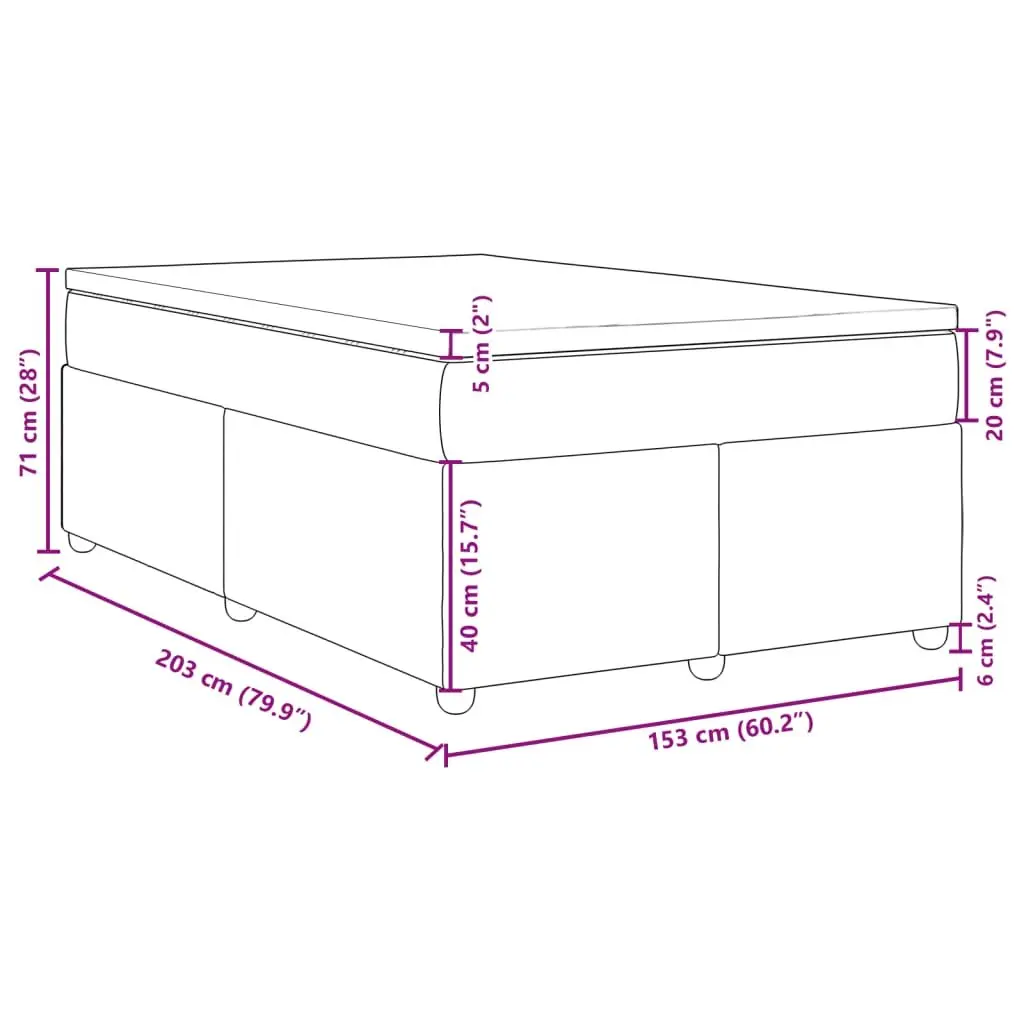 Box Spring Bed with Mattress Light Grey Queen Size Polyester Fabric