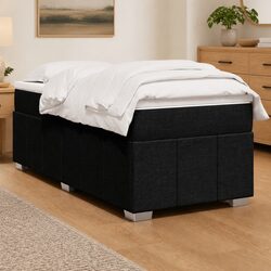 King Single Box Spring Bed with Pocket Mattress in Black