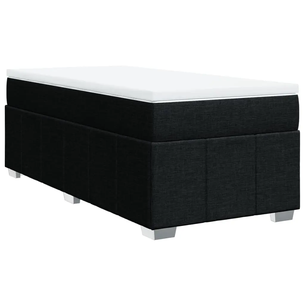 Box Spring Bed King Single Black Fabric Pocket Spring Mattress