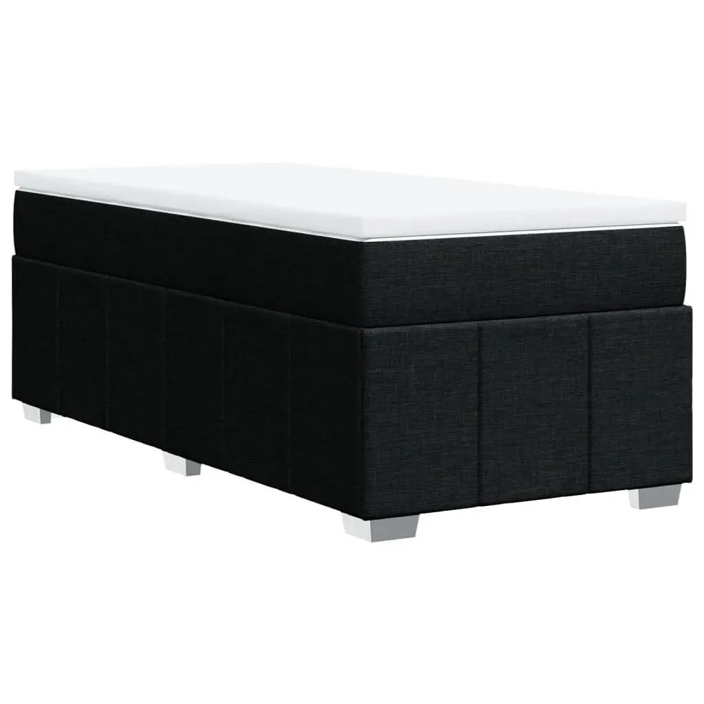 Box Spring Bed King Single Black Fabric Pocket Spring Mattress